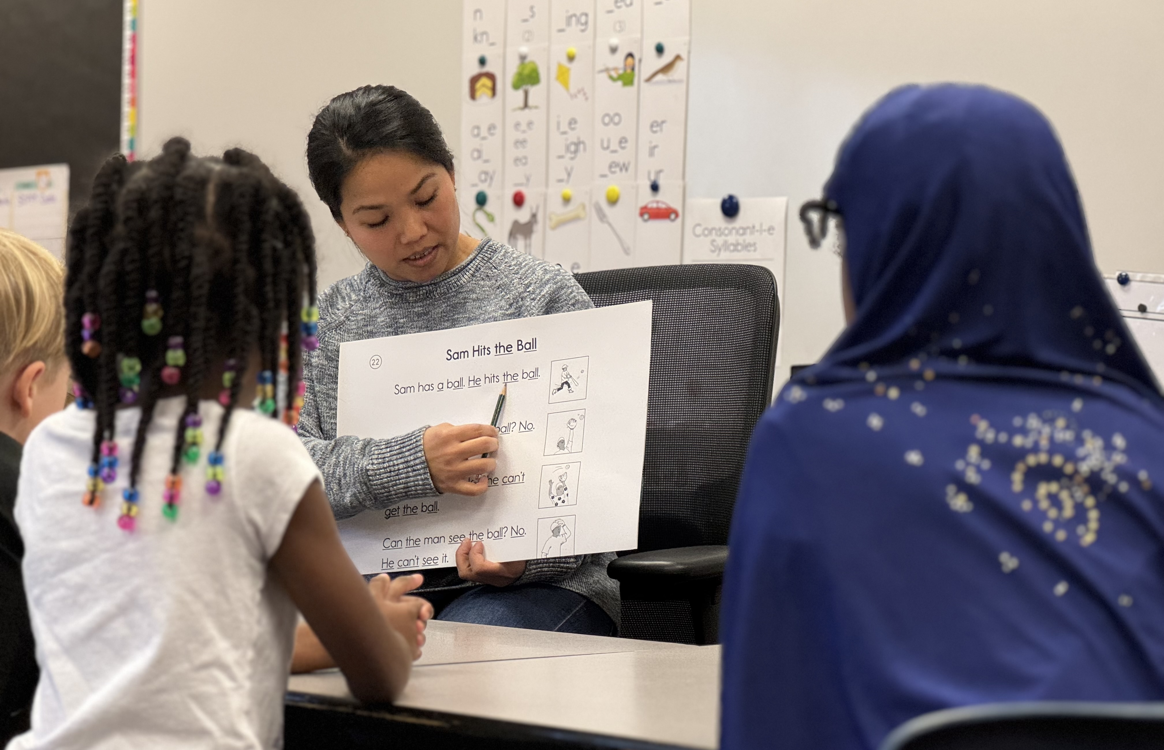 STR student teaching in a class with children