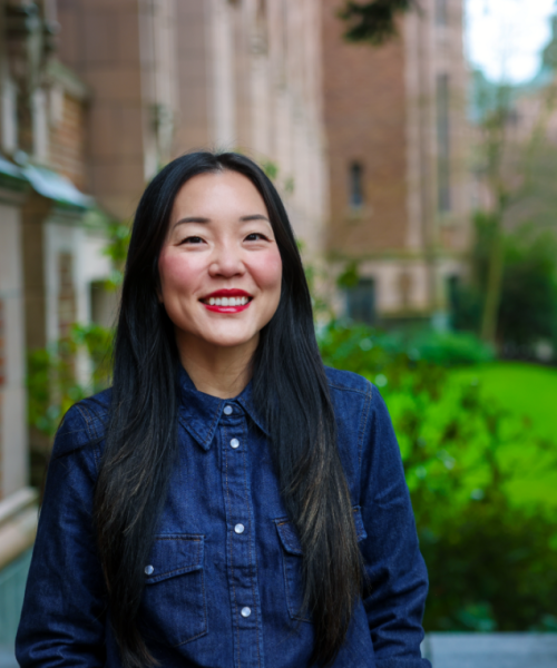 Picture of Candis Eckert on the University of Washington campus.