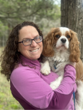 Dr. Becky Clifford with her dog, Bruce