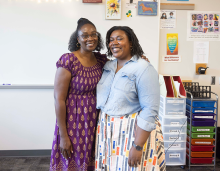 Dr. Tanisha Brandon-Felder (left) and Melyssa Stone photographed at Shorewood High School.