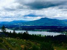 Landscape photograph of forest, rivers and mountains