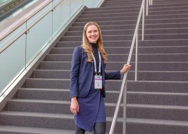 Dr. Emily Holm Tobin at the 2025 AERA Annual Meeting in Denver, sharing her latest research.