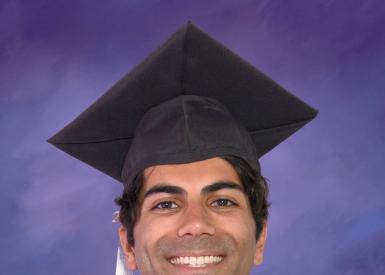 Zain Suleman in cap and gown